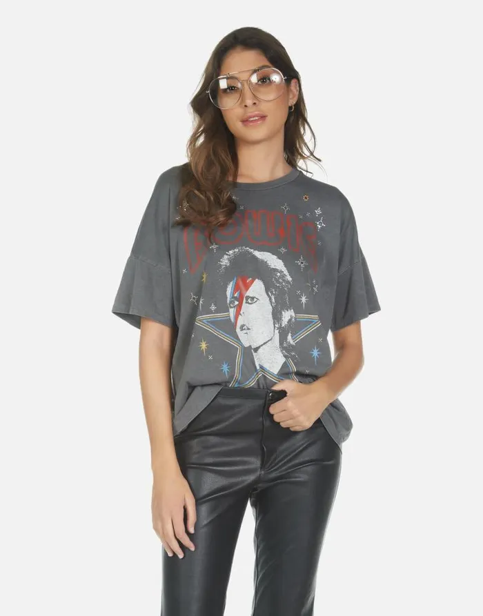 Liberty Bowie 1973 Tour Pigment Black Women Lauren Moshi Short Sleeve