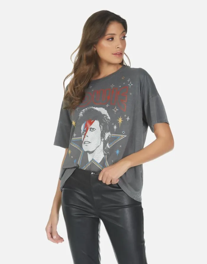 Liberty Bowie 1973 Tour Pigment Black Women Lauren Moshi Short Sleeve