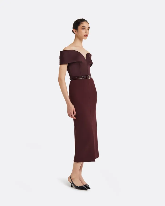 Liesel Burgundy Belt Burgundy Women Accessories Safiyaa