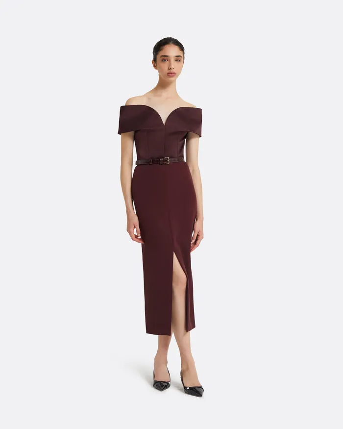 Liesel Burgundy Belt Burgundy Women Accessories Safiyaa