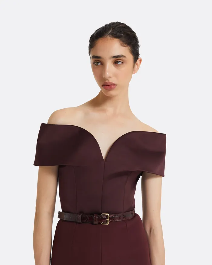 Liesel Burgundy Belt Burgundy Women Accessories Safiyaa