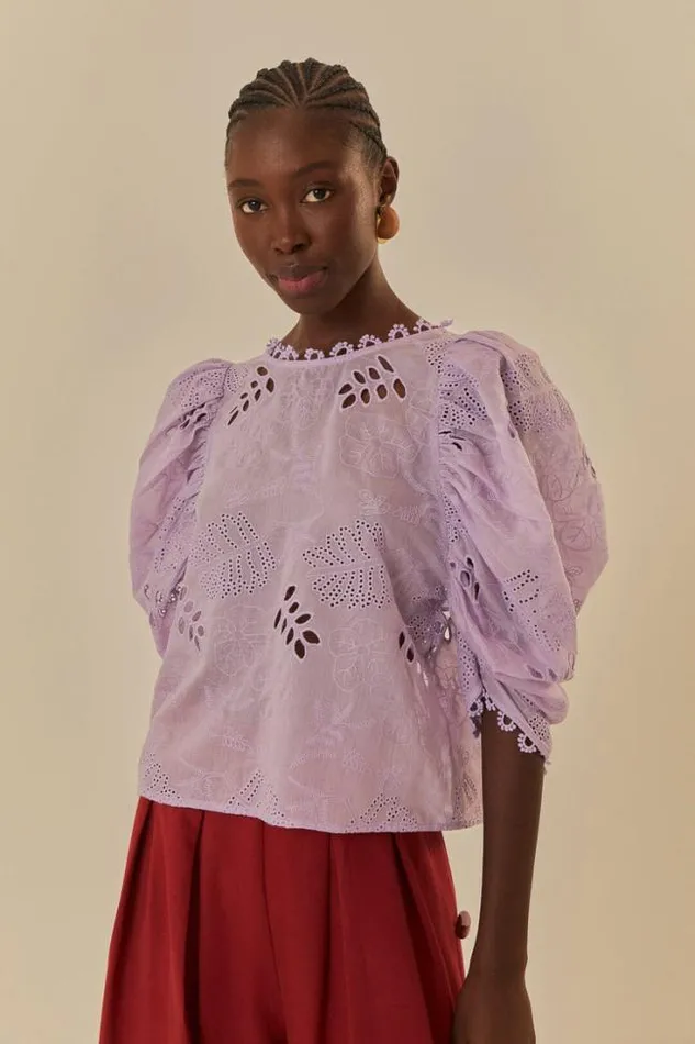 Lilac Sheer Blouse Women FARM Rio Blouses