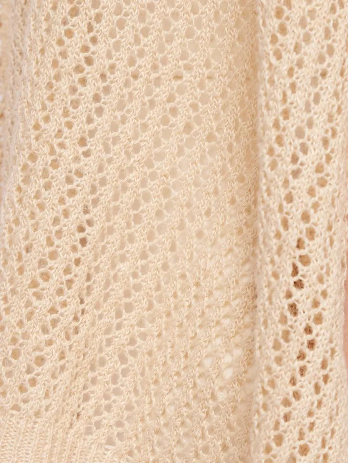 Linen Poncho Cream Women Jigsaw Ponchos and Scarves