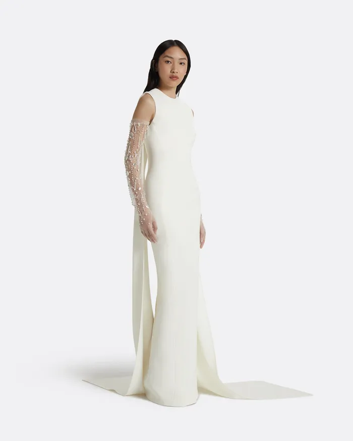Linna Ivory Long Dress Ivory Women Dresses Safiyaa