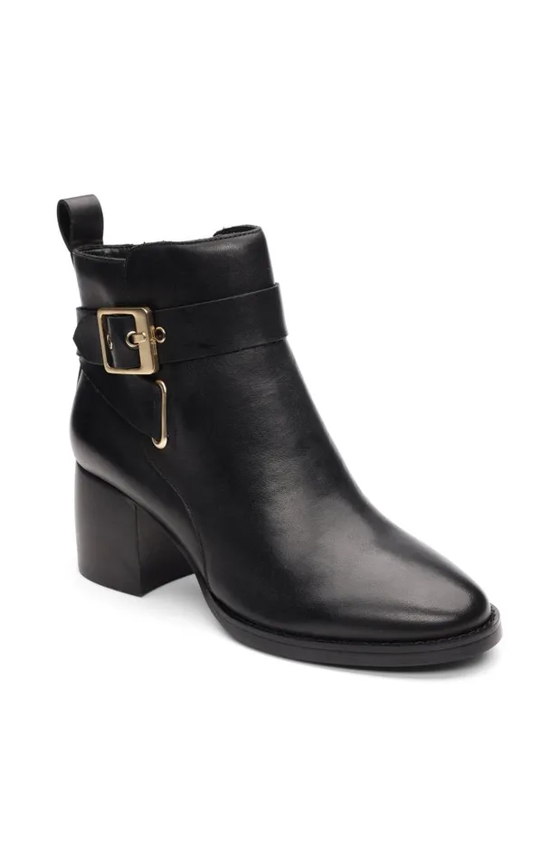 Liverpool Los Angeles Boots ENCINO BOOTIE WITH ANKLE STRAP Black 8211 Womens