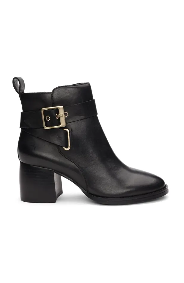 Liverpool Los Angeles Boots ENCINO BOOTIE WITH ANKLE STRAP Black 8211 Womens