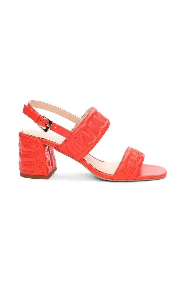 Liverpool Los Angeles Heels LAKEWOOD LOGO STITCH SLINGBACK WITH BLOCK HEEL Coral 8211 Womens