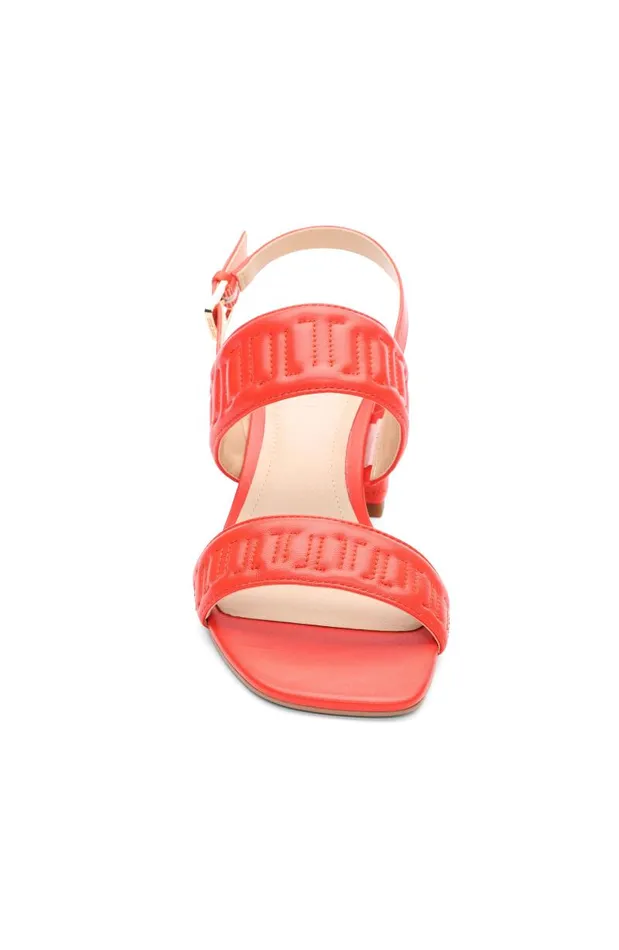 Liverpool Los Angeles Heels LAKEWOOD LOGO STITCH SLINGBACK WITH BLOCK HEEL Coral 8211 Womens