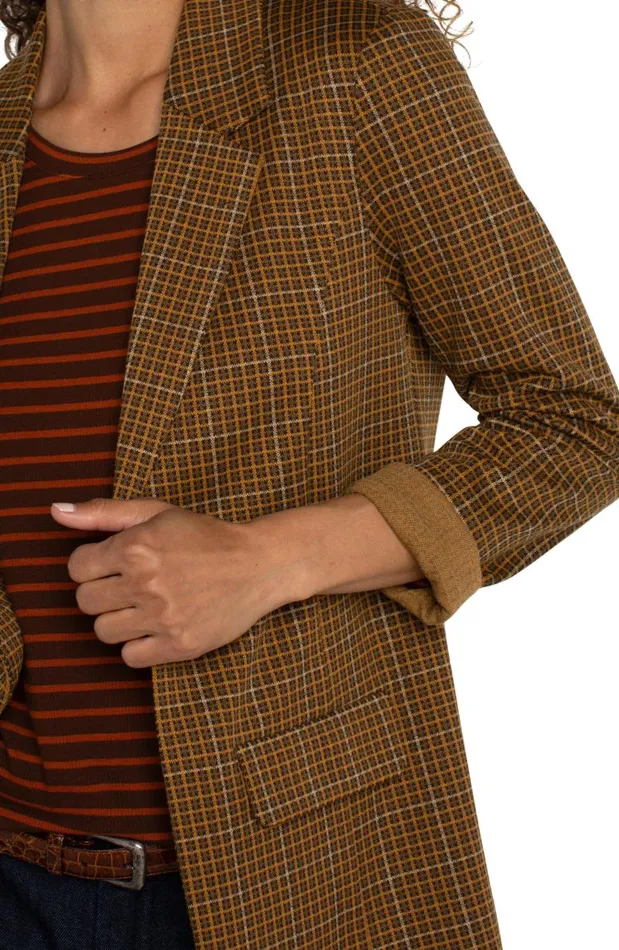 Liverpool Los Angeles Jackets BOYFRIEND BLAZER Jasper Brown Plaid 8211 Womens