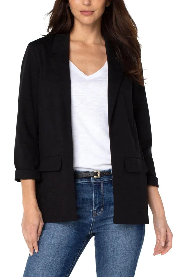 Liverpool Los Angeles Jackets BOYFRIEND BLAZER WITH PRINCESS DARTS Black 8211 Womens