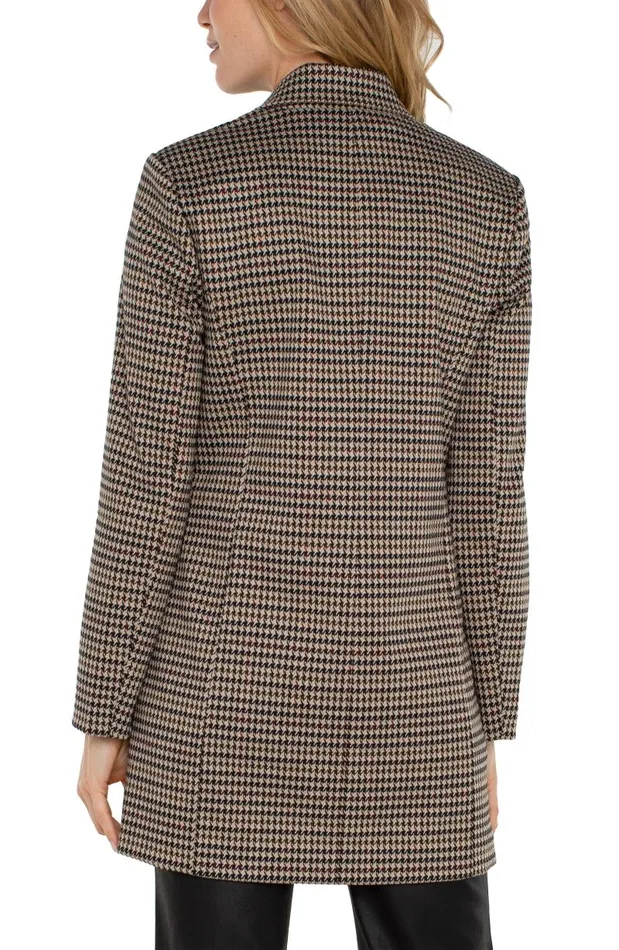 Liverpool Los Angeles Jackets DOUBLE BREASTED LONGLINE BLAZER Black Tan Houndstooth 8211 Womens