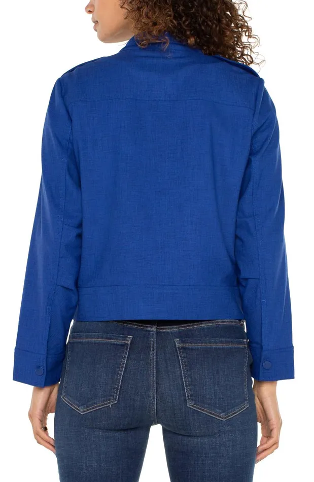Liverpool Los Angeles Jackets UTILITY CROP JACKET Blue Topaz 8211 Womens