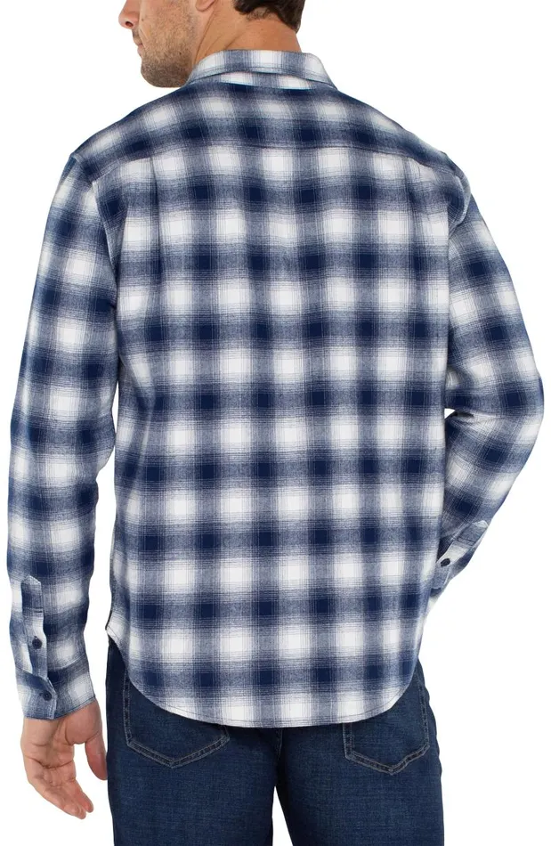 Liverpool Los Angeles Shirts LONG SLEEVE BUTTON UP SHIRT White Navy 8211 Mens