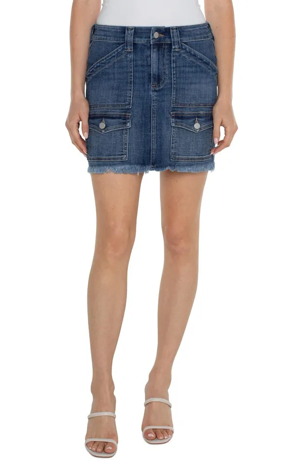 Liverpool Los Angeles Skirts CARGO SKIRT WITH FRAY HEM State Street 8211 Womens