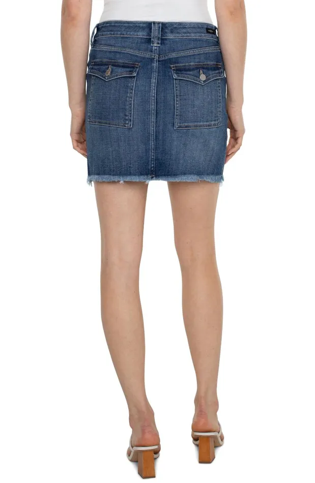 Liverpool Los Angeles Skirts CARGO SKIRT WITH FRAY HEM State Street 8211 Womens