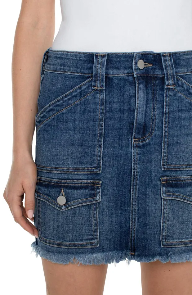 Liverpool Los Angeles Skirts CARGO SKIRT WITH FRAY HEM State Street 8211 Womens