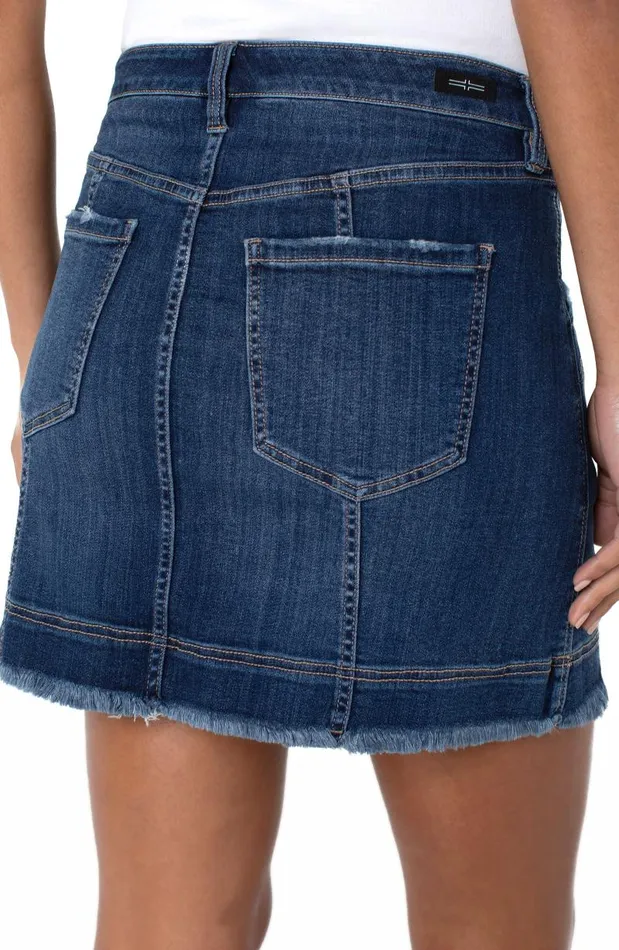 Liverpool Los Angeles Skirts HIRISE FRAY HEM SKIRT WITH SEAMING Weston 8211 Womens