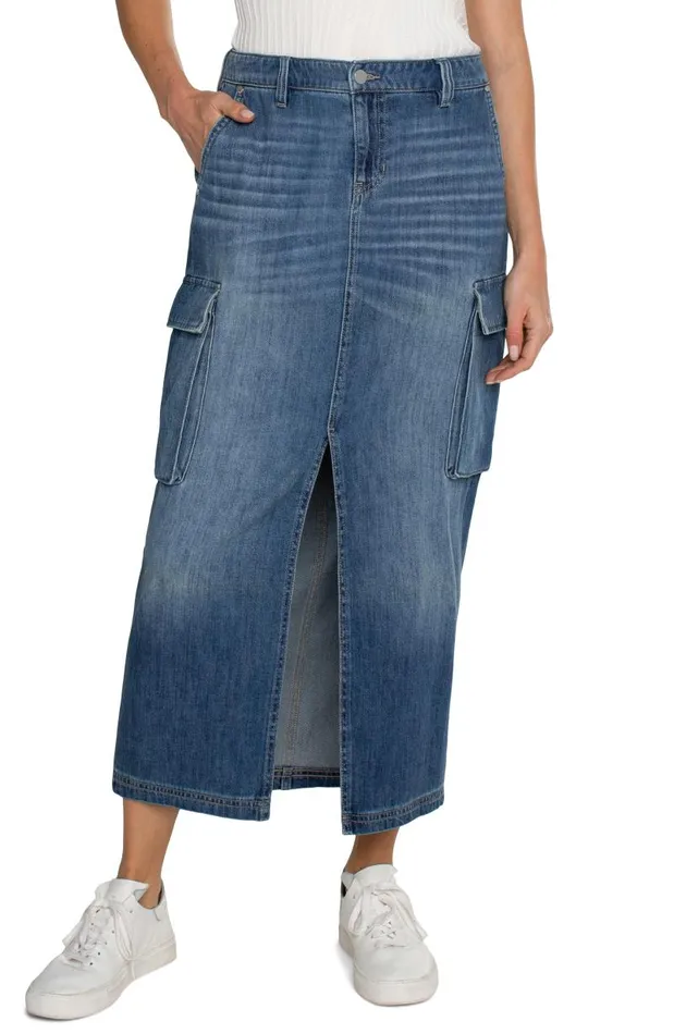 Liverpool Los Angeles Skirts MAXI ECO CARGO SKIRT Willow Glen 8211 Womens
