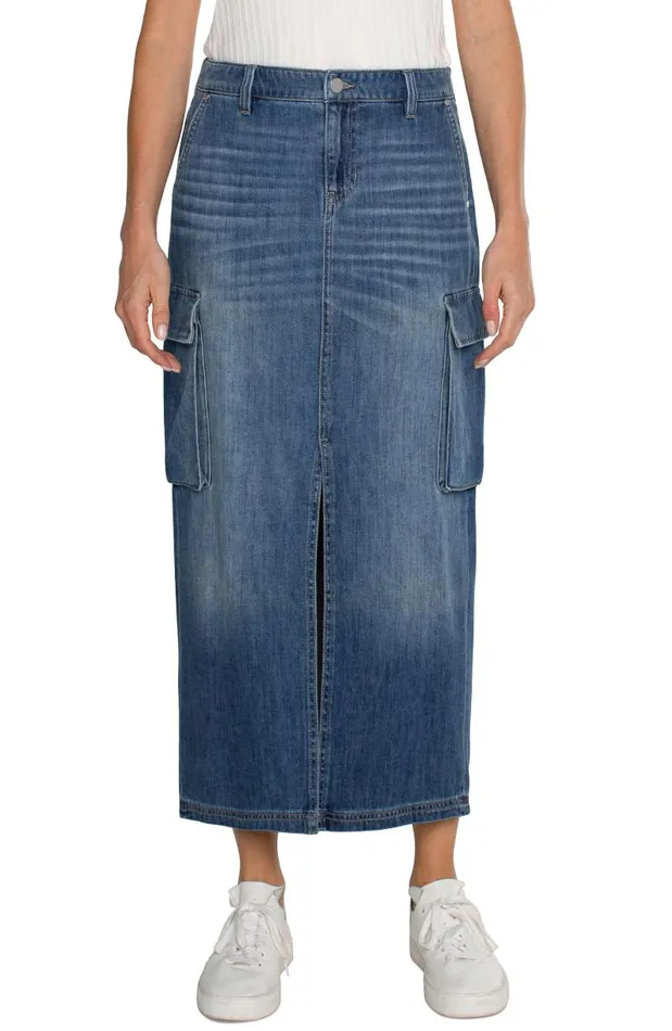 Liverpool Los Angeles Skirts MAXI ECO CARGO SKIRT Willow Glen 8211 Womens