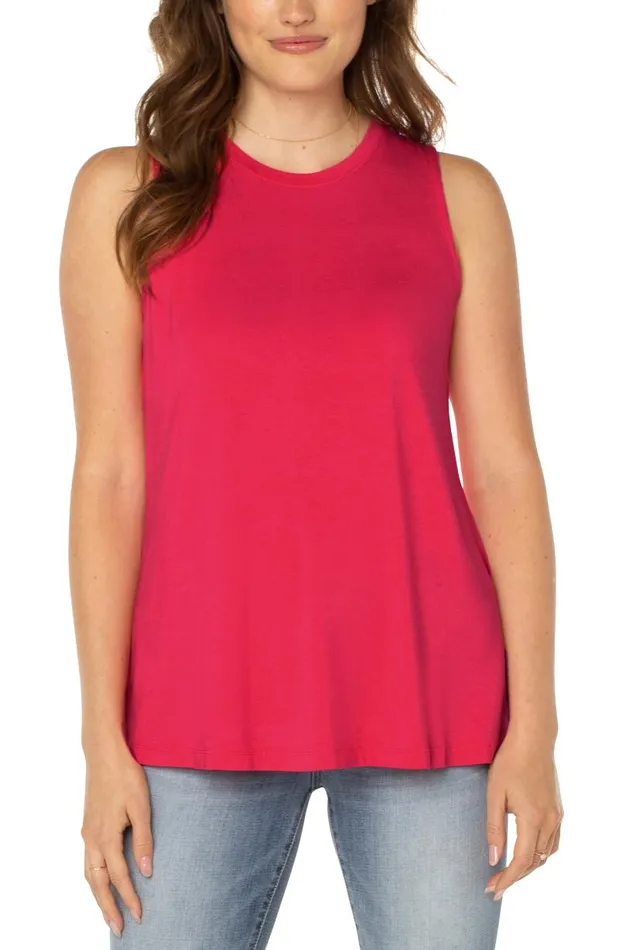 Liverpool Los Angeles Tees SLEEVELESS SCOOP NECK TANK Pink Punch 8211 Womens