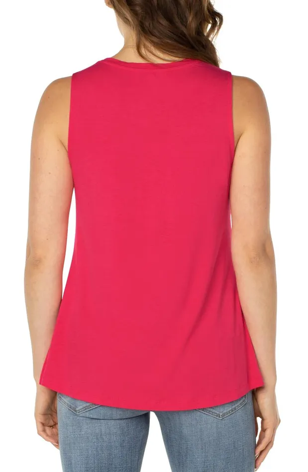 Liverpool Los Angeles Tees SLEEVELESS SCOOP NECK TANK Pink Punch 8211 Womens