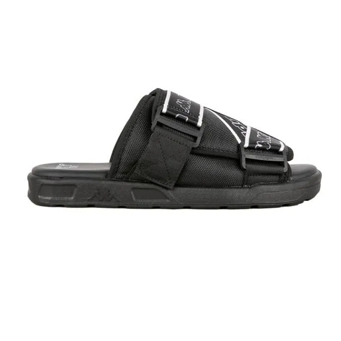 Logo Tape Kalpi Sandals 8211 Black White Footwear Kappa Sandals