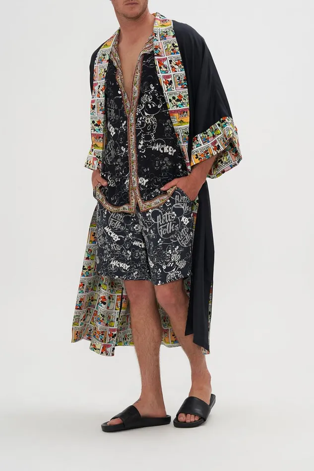 LONG LINE REVERSIBLE ROBE MICKEY TAKES A TRIP Mickey Takes A Trip Mens Camilla Robes