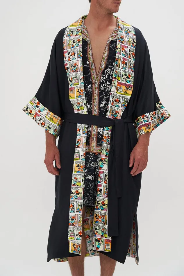 LONG LINE REVERSIBLE ROBE MICKEY TAKES A TRIP Mickey Takes A Trip Mens Camilla Robes