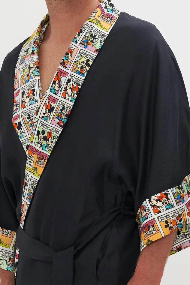LONG LINE REVERSIBLE ROBE MICKEY TAKES A TRIP Mickey Takes A Trip Mens Camilla Robes