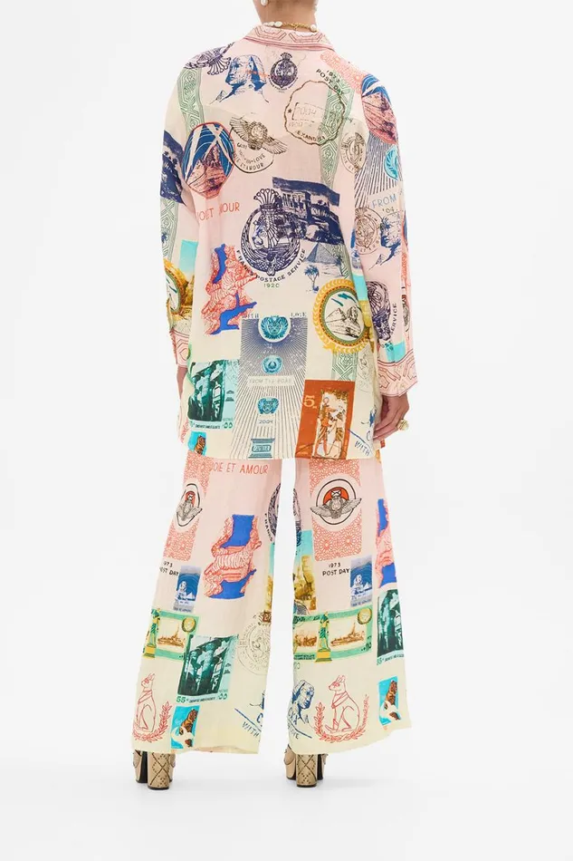 LONG LINE SHIRT WITH YOKE AND BUTTON DETAIL HAUTE PASSPORT Haute Passport Womens Camilla Blouses and Shirts LONG LINE SHIRT WITH YOKE AND BUTTON DETAIL HAUTE PASSPORT Haute Passport Womens Camilla Blouses and Shirts