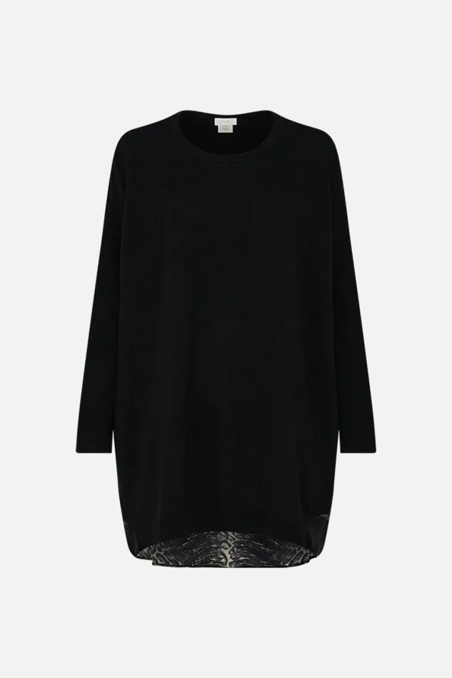 LONG SLEEVE JUMPER WITH PRINT BACK CAT WORSHIP Cat Worship Womens Camilla Knitwear
