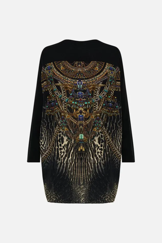 LONG SLEEVE JUMPER WITH PRINT BACK CAT WORSHIP Cat Worship Womens Camilla Knitwear