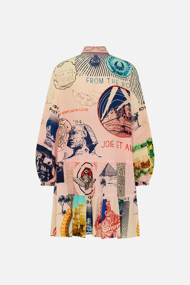 LONG SLEEVE TIERED SHORT DRESS HAUTE PASSPORT Haute Passport Womens Camilla Dresses