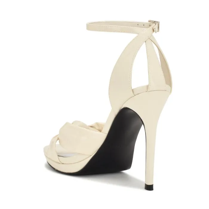 Lovya Ankle Strap Sandals Chic Cream Patent Women Nine West Heels Lovya Ankle Strap Sandals Chic Cream Patent Women Nine West Heels