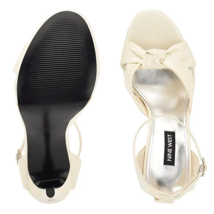 Lovya Ankle Strap Sandals Chic Cream Patent Women Nine West Heels Lovya Ankle Strap Sandals Chic Cream Patent Women Nine West Heels