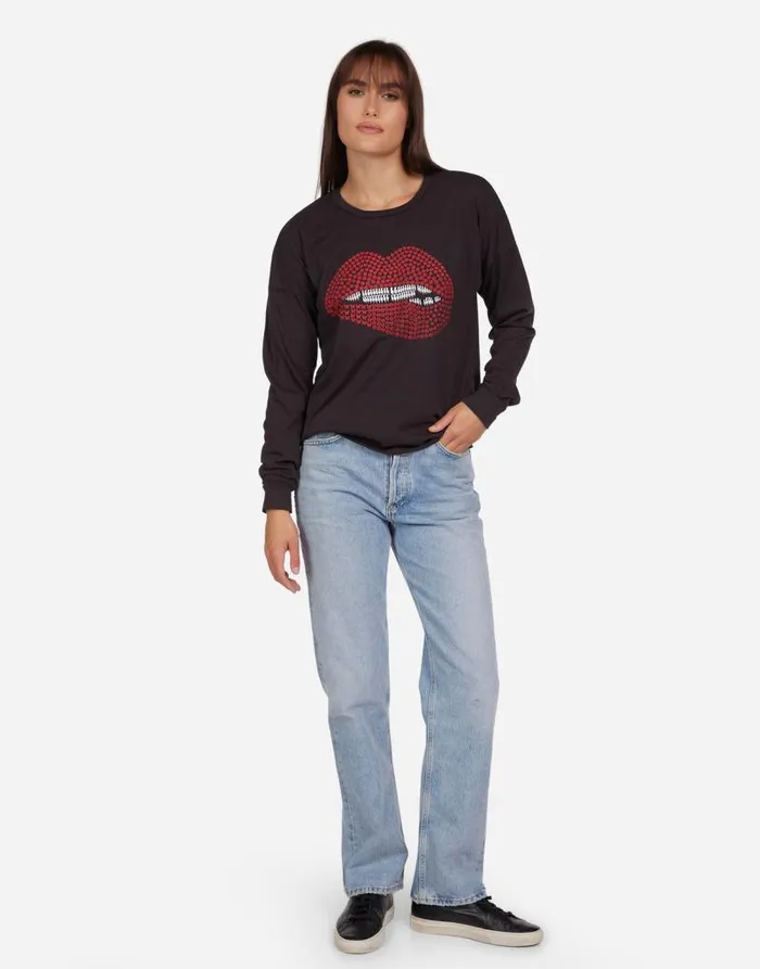 Luella Elements Biting Lip Onyx Women Lauren Moshi Long Sleeve