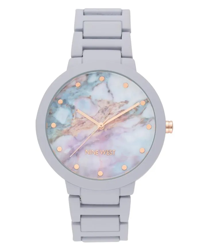 Marbleized Dial Bracelet Watch Lavender Women Nine West Straps