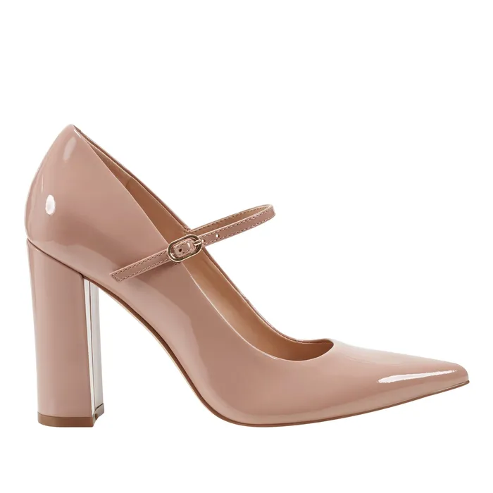 Marc Fisher Heels and Pumps Women Artie Mary Jane Pump Natural Patent Leather