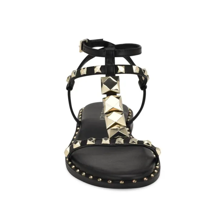 Marcila Studded Ankle Strap Sandals Black Women Nine West Sandals