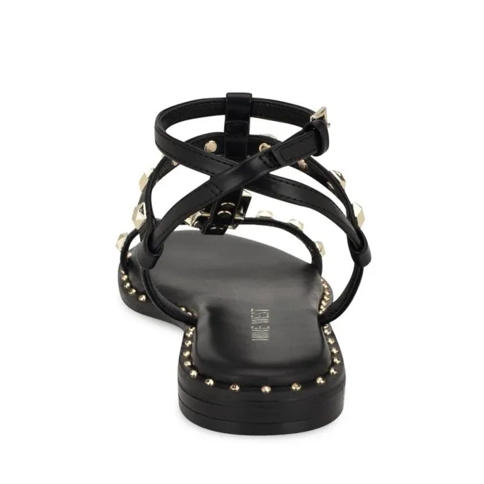 Marcila Studded Ankle Strap Sandals Black Women Nine West Sandals
