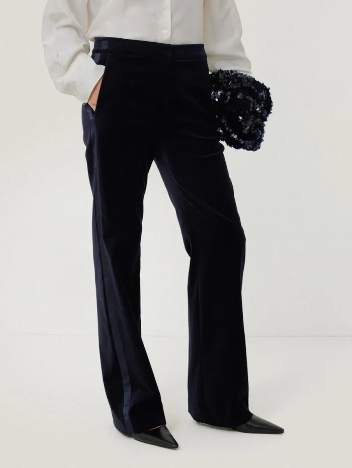Mason Velvet Trouser Navy Women Jigsaw Party