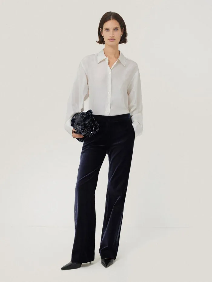 Mason Velvet Trouser Navy Women Jigsaw Party