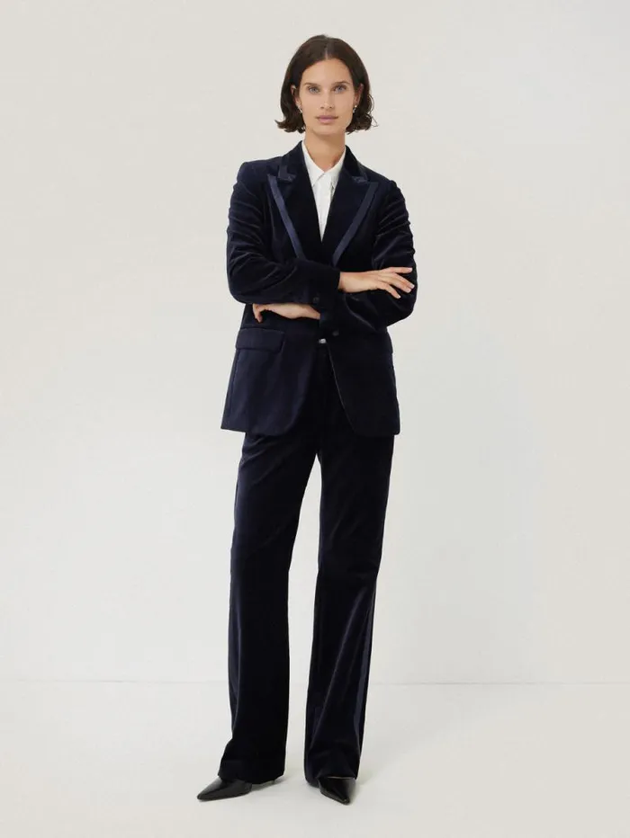 Mason Velvet Trouser Navy Women Jigsaw Party