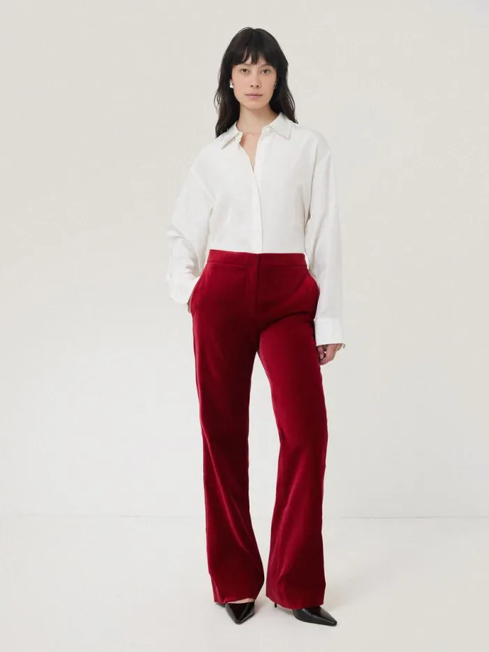 Mason Velvet Trouser Red Women Jigsaw Party