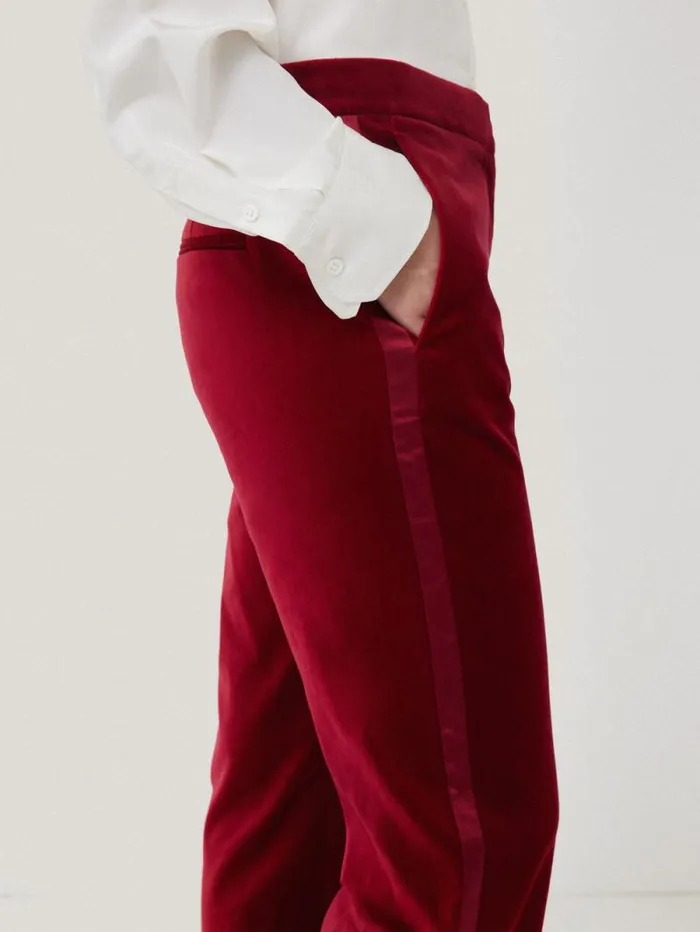 Mason Velvet Trouser Red Women Jigsaw Party