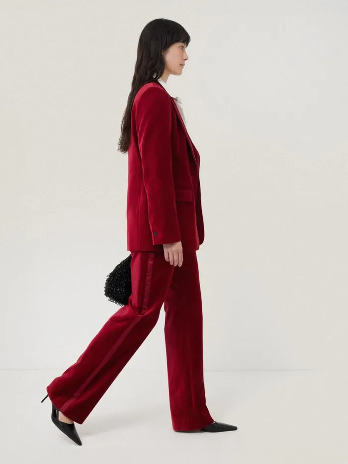 Mason Velvet Trouser Red Women Jigsaw Party