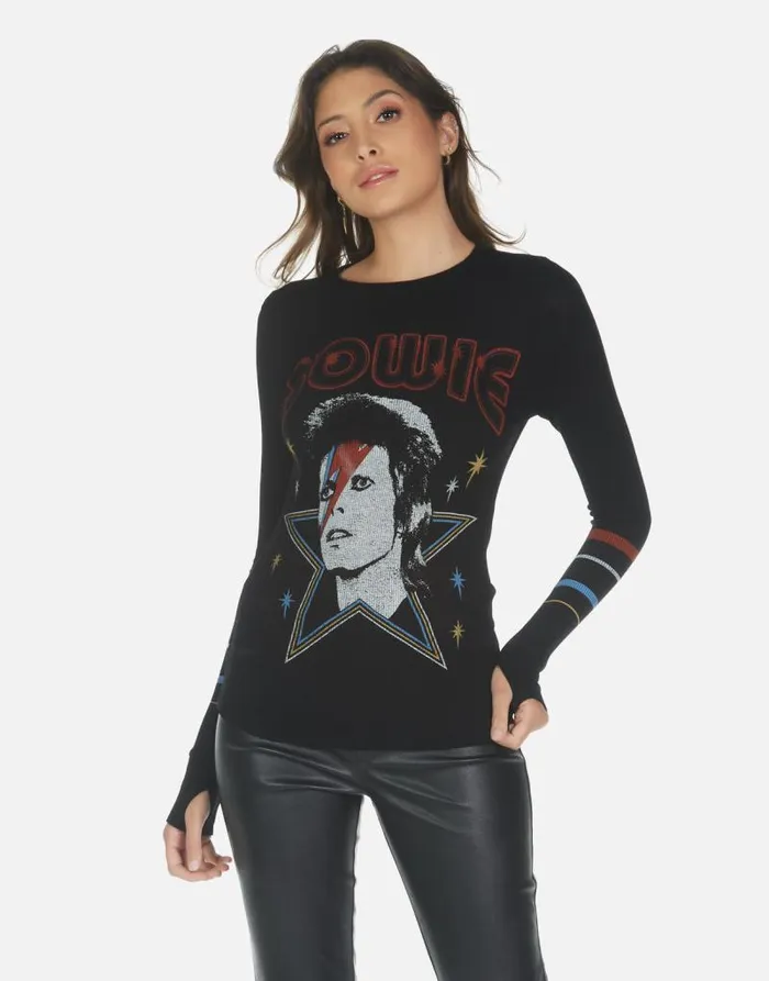 McKinley Bowie 1973 Tour Black Women Lauren Moshi Long Sleeve