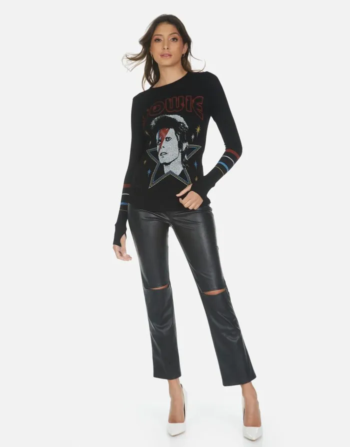 McKinley Bowie 1973 Tour Black Women Lauren Moshi Long Sleeve