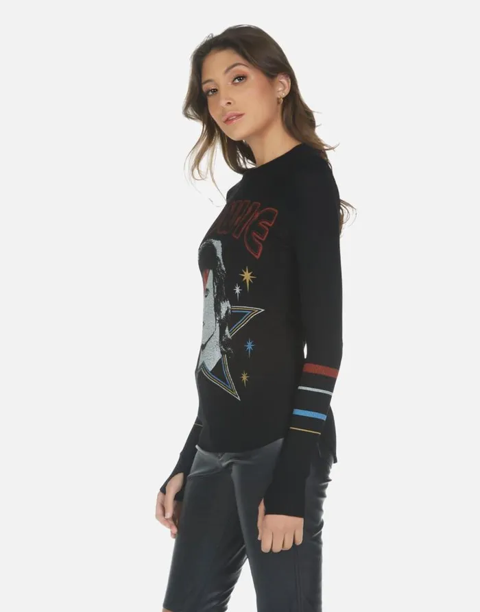 McKinley Bowie 1973 Tour Black Women Lauren Moshi Long Sleeve