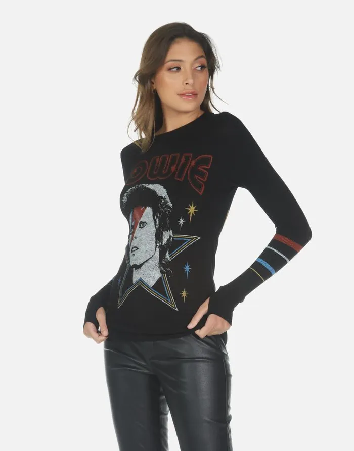 McKinley Bowie 1973 Tour Black Women Lauren Moshi Long Sleeve